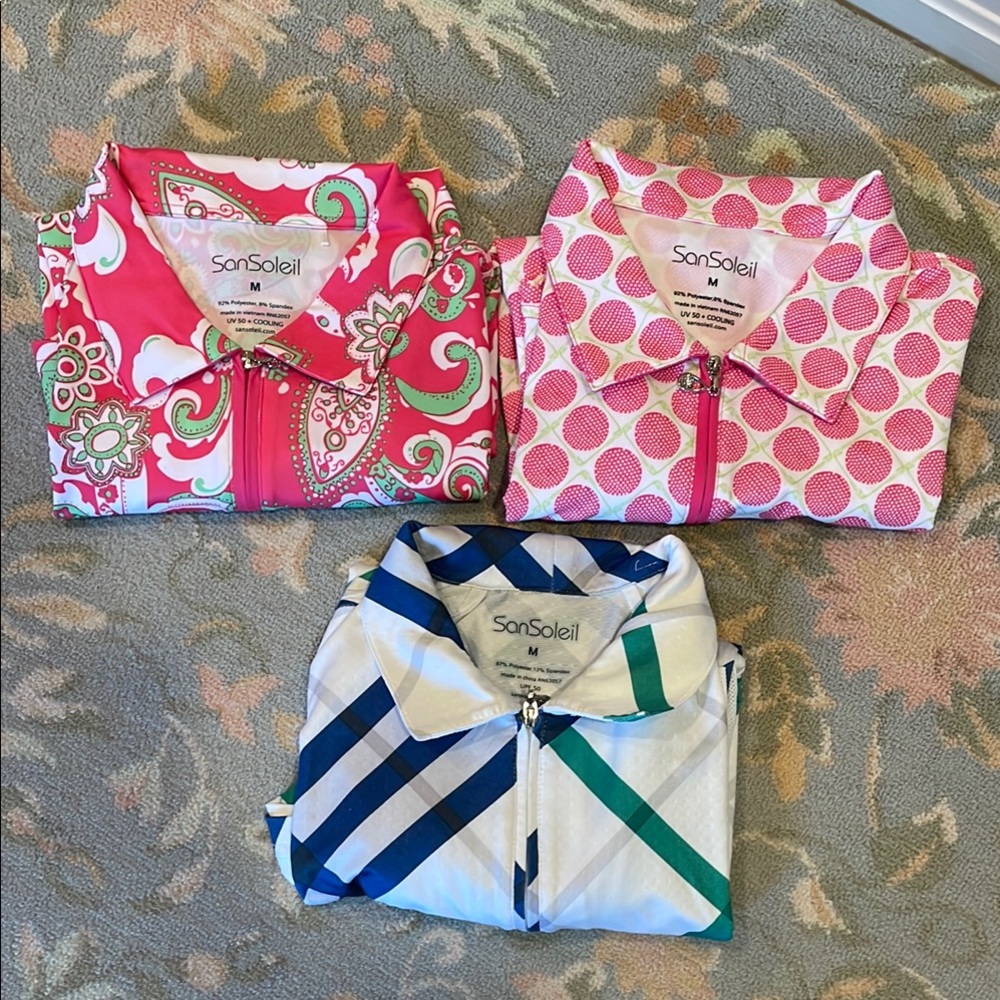 Women's Pink and Blue Tops